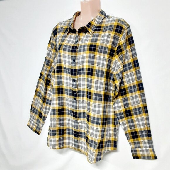 Wildfang Women Size L Collared Cotton The Essential Button Up Plaid Shirt - Picture 10 of 11